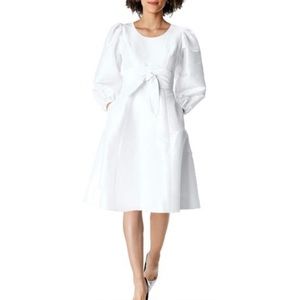 Eshakti Billowy Sleeve Dupioni Obi Belt Dress